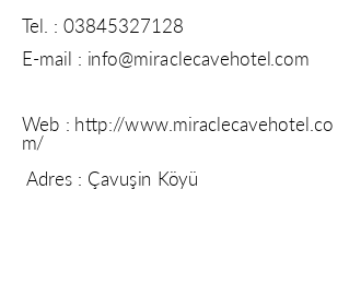 Miracle Cave Hotel iletiim bilgileri